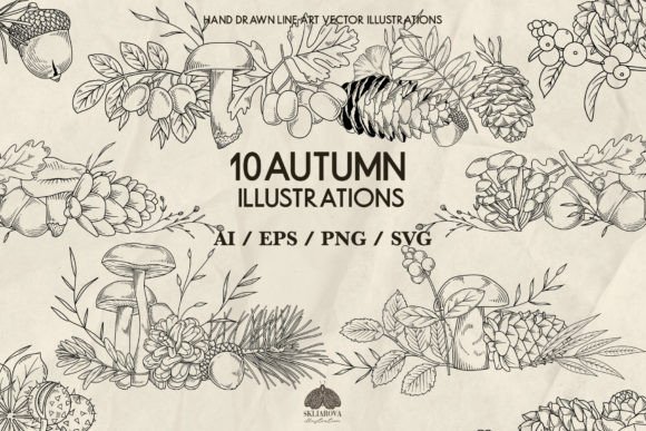 10 Autumn Compositions Svg Png Eps