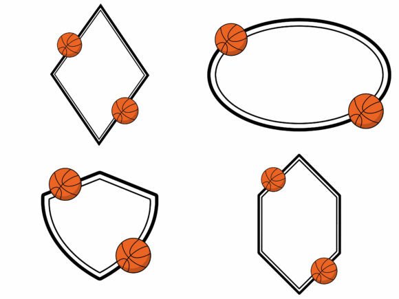 Basketball Line Art Frame Background