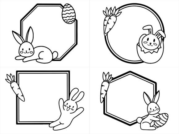 Easter Eggs and Bunnies Frame Background
