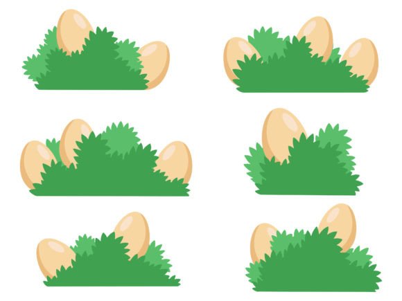 Easter Eggs Lying in Grass