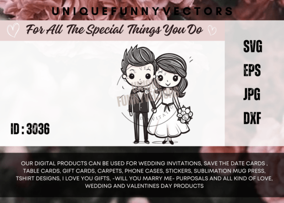 Love and Marriage Stick Figure SVG for Real Embroidery Projects