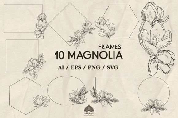 Magnolia Frames SVG PNG EPS