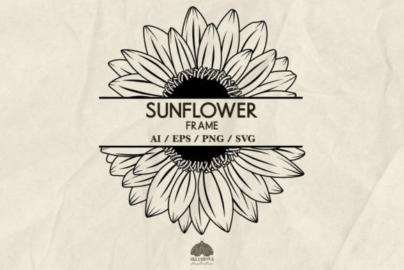 Sunflower Split Frame Svg Png Eps